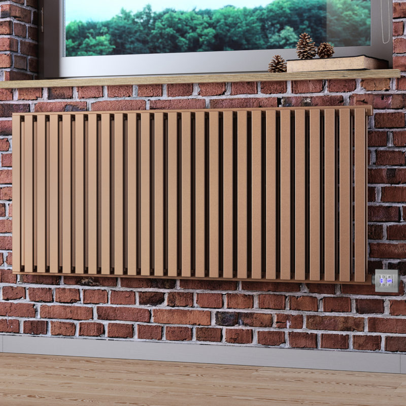 Eco friendly electric radiator in a modern home setting showcasing its sleek design and energy efficient features