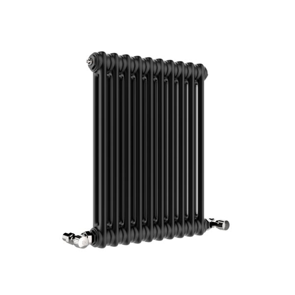 This is a traditional 2 column radiator, in matt black.