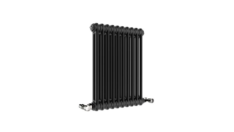 This is a traditional 2 column radiator in matt black